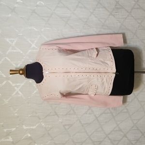 Vintage Michael Simon Jacket Womens Size Small Pink Studded Sweater Zipper